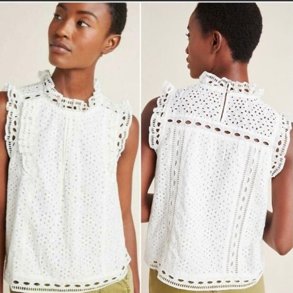 Anthropologie Tops - Anthropologie | White Eyelet Blouse